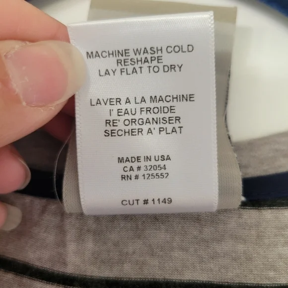 Anthropologie Dolan Small Binny Top Gray Striped Ruffle Shoulder - Picture 11 of 11